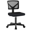 Swivel Computer Office Mesh Desk Chair Armless Small Desk Chair Adjustable Black Computer Task Chair No Armrest Mid Back Home Of
