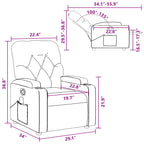 vidaXL Fabric Massage Recliner Chair for Living Room, Home Theater, 6-Point Vibration Massage, Adjustable Back & Footrest, Cup Holders, Light Gray