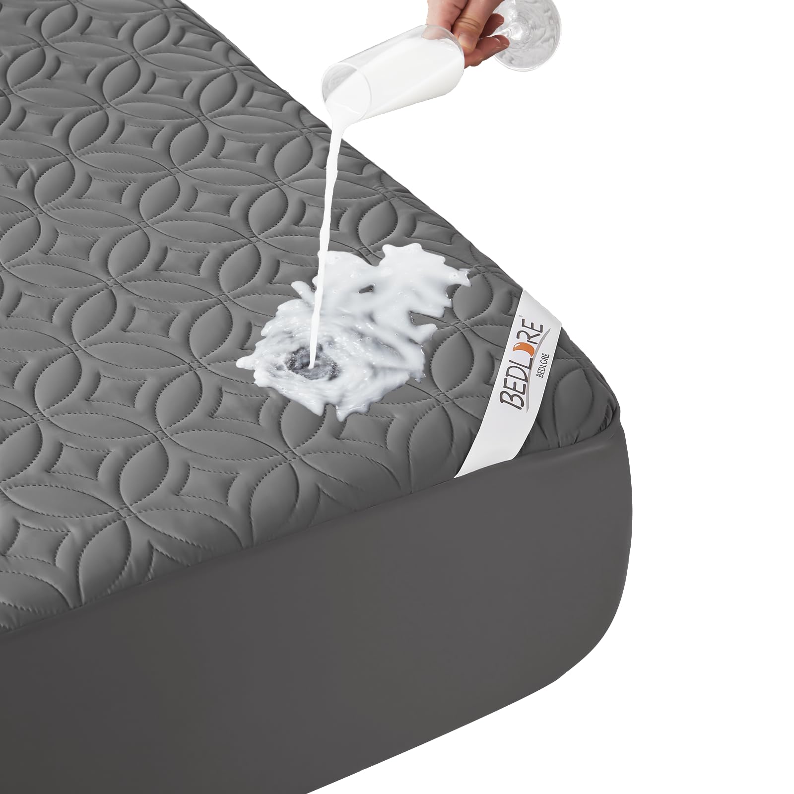 Bedlore Waterproof Mattress Protector, Queen Size Mattress Pad Noiseless With Deep Pocket 6'-18' Depth, Soft & Breathable Dirt