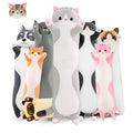 Nxnynz Long Cat Plush Pillow, 35.4In Cute Cat Plushie Stuffed Animals Body Pillow, Grey Kawaii Kitten Soft Plushie Doll Toy Birt