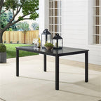 Crosley Furniture Kaplan 6-Person Rectangular Outdoor Dining Table With Umbrella Hole For Outside Patio, Oil-Rubbed Bronze
