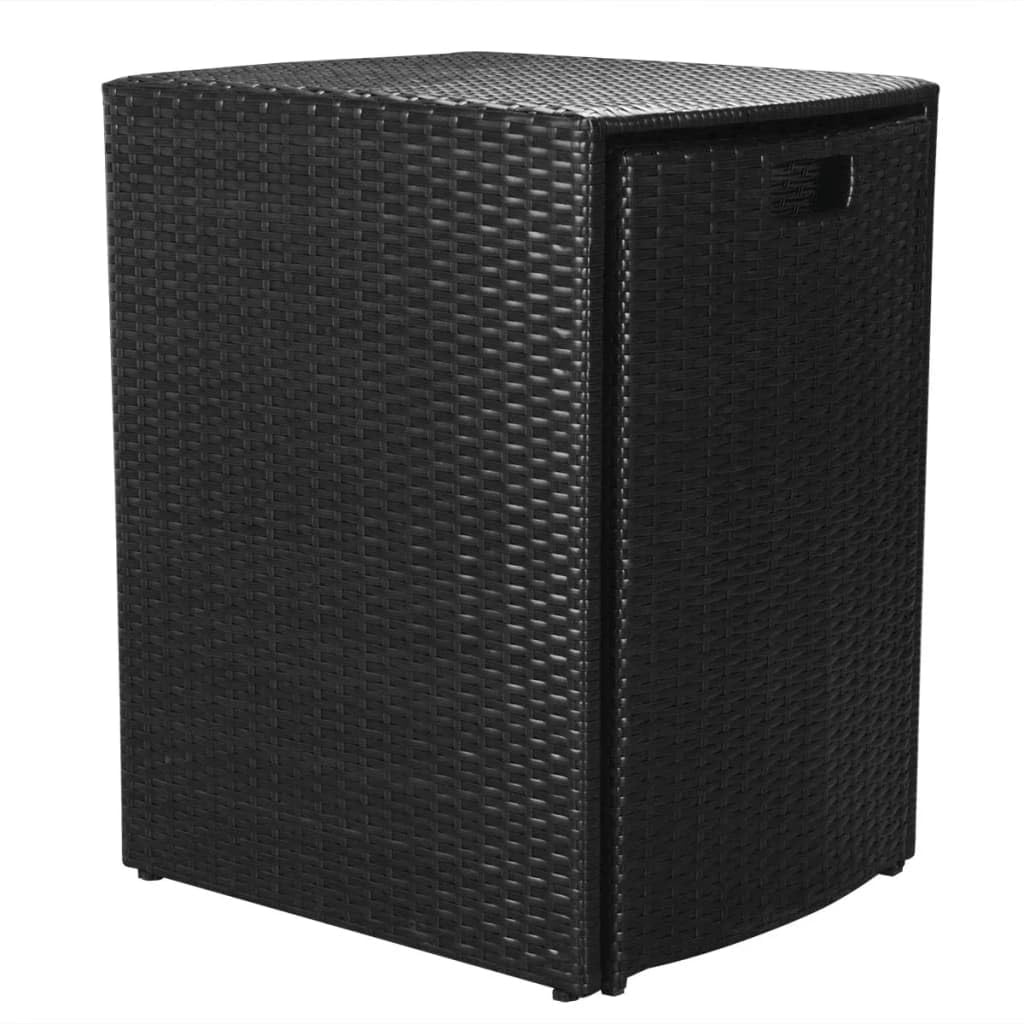 vidaXL Patio Dining Set 3 Piece, Patio Furniture Set, Outdoor Table Set with Glass Tabletop, Rattan Chair with Cushions for Garden, Poly Rattan Black