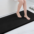 Smiry Memory Foam Bath Mat 47 x 24, Extra Soft Absorbent Bathroom Rugs Non Slip Bath Rug Runner for Shower Bathroom Floors, Blac