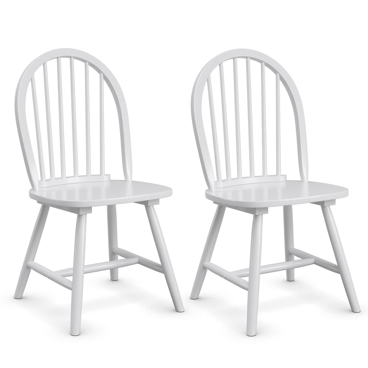 Giantex Set Of 2 Windsor Chairs, Wood Dining Chairs, French Country Armless Spindle Back Dining Chairs, Farmhouse Kitchen Dining