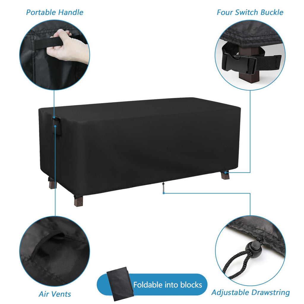 Kingling Outdoor Dining Table Cover, 68 Inch Patio Dining Table Cover Waterproof Rectangle Patio Table Cover Furniture Cover - 68''L X 38''W X 28''H