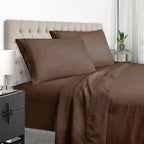 Easehome Brown Full Size Bed Sheet Set - Teen Boys Sheet Sets Deep Pocket To 18 Inches Mattress 4 Piece - Premium Bedding Sheets