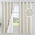 YoungsTex Linen Blackout Curtains 63 Inches Long for Bedroom, Grommet Full Room Darkening Insulated Drapes for Winter Living Roo