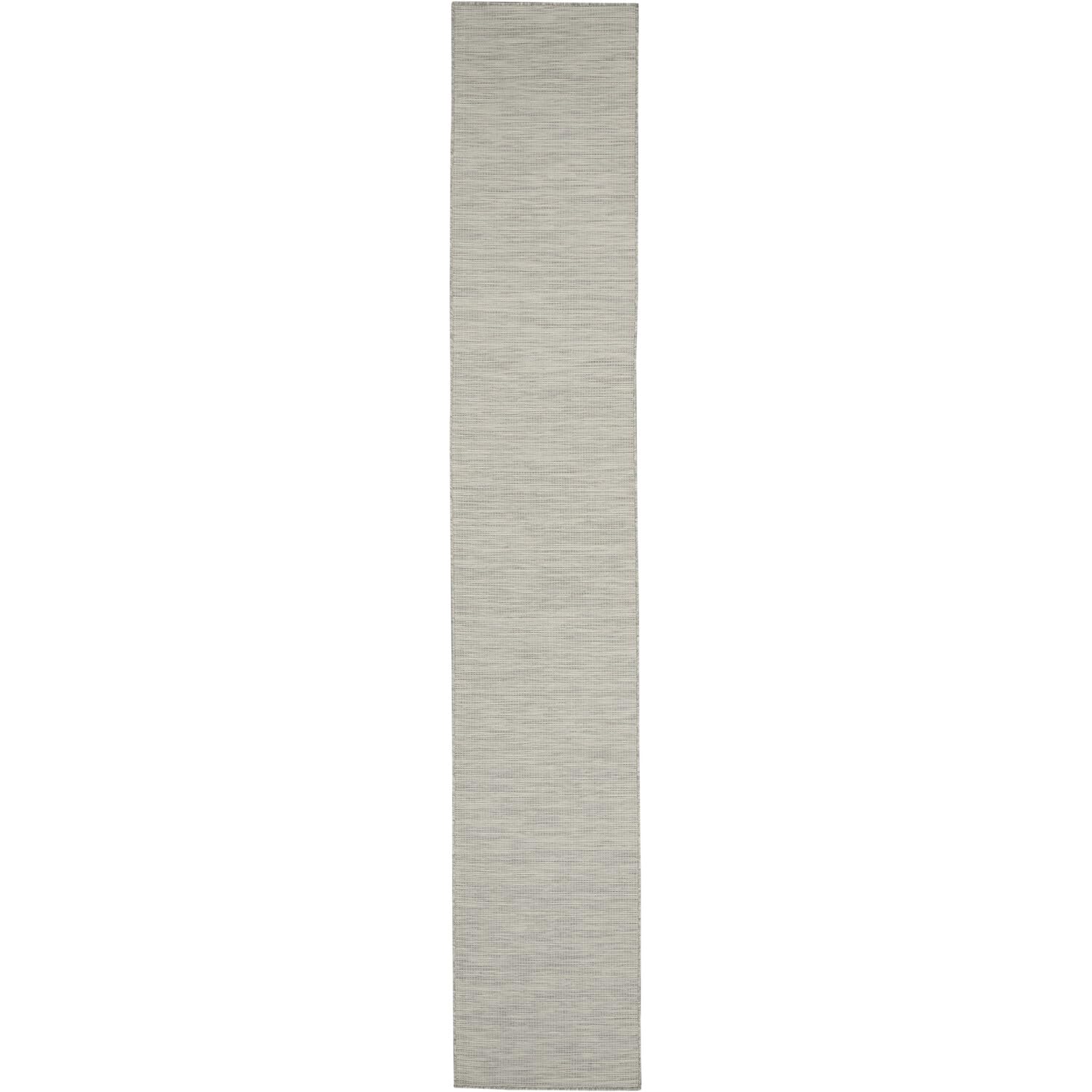 Nourison Positano Indoor/Outdoor Light Grey 2'2' X 12' Area Rug, Easy Cleaning, Non Shedding, Bed Room, Living Room, Dining Roo