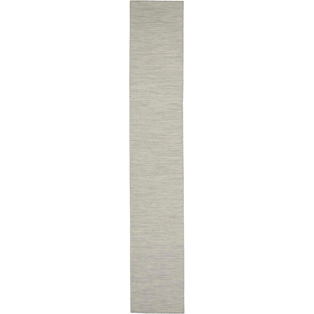 Nourison Positano Indoor/Outdoor Light Grey 2'2' X 10' Area Rug, Easy Cleaning, Non Shedding, Bed Room, Living Room, Dining Roo