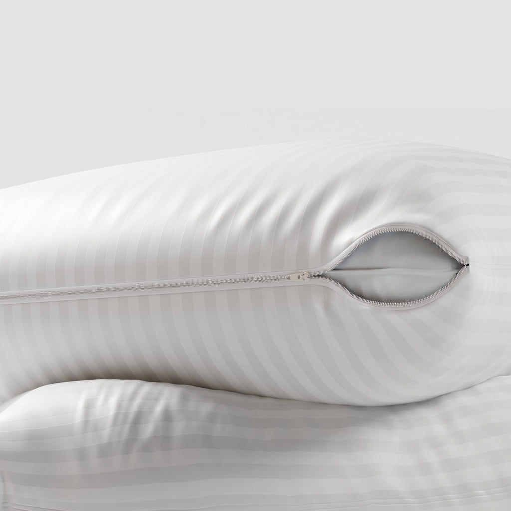 Niagara 2 Pack Queen Pillow Protectors With Zipper, Soft Quiet Cotton Sateen, Effective Dust Protection, Stay In Place Pillow Co