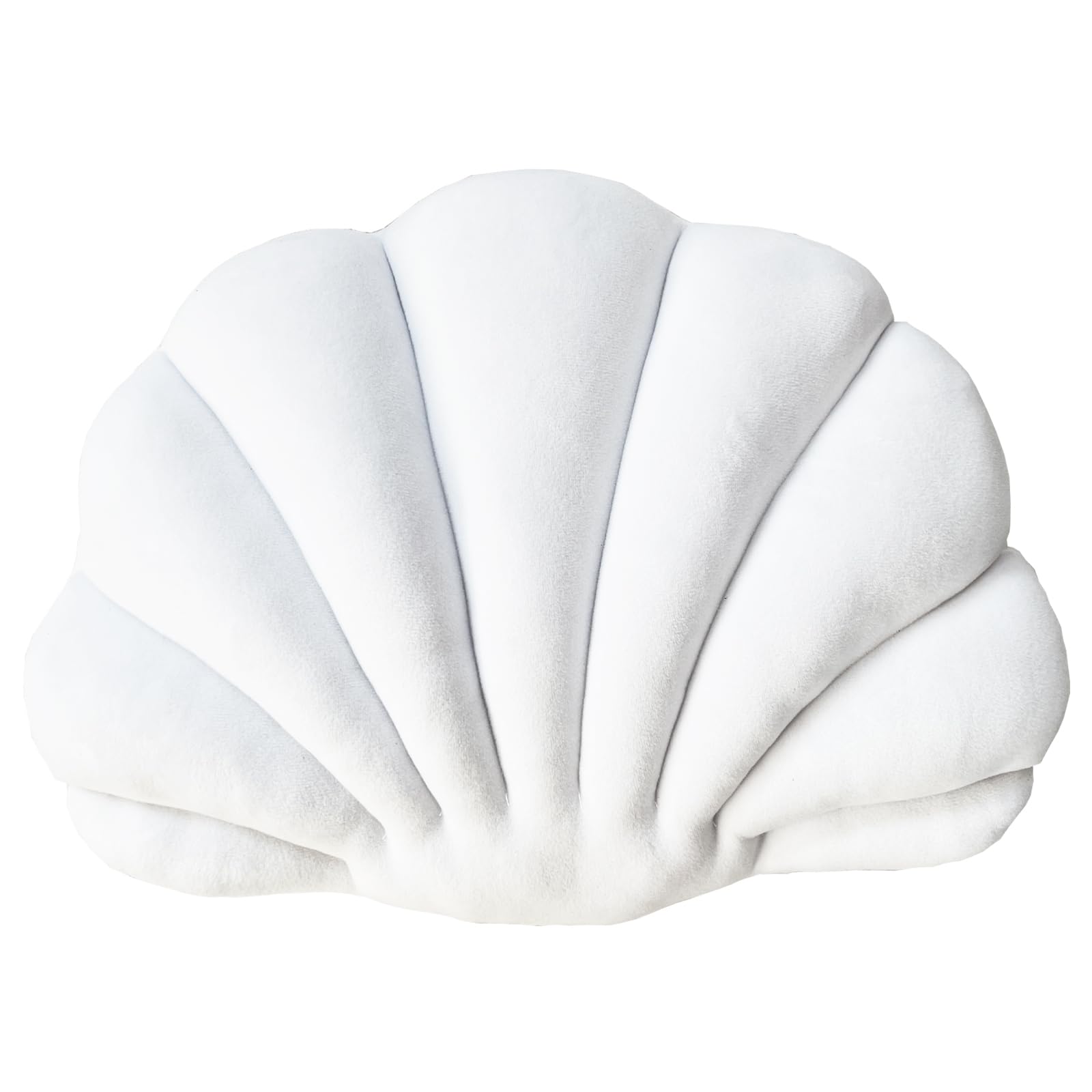 Yrxrus Shell Throw Pillows, White Shell Shaped Pillow, Seashell Decorative Velvet Pillow Ocean Series Cushion For Bedroom Living