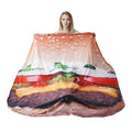 Battilo Home 59 Inch Hamburger Blanket For Adults And Kids, White Elephant Gifts For Adults, Funny Food Blanket Novelty Gift Bla