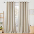 Nicetown Living Room Curtains Linen Blend 95 Inch Long, Grommet Semi Sheer Privacy Assured With Light Filtering Semi Sheer Drape