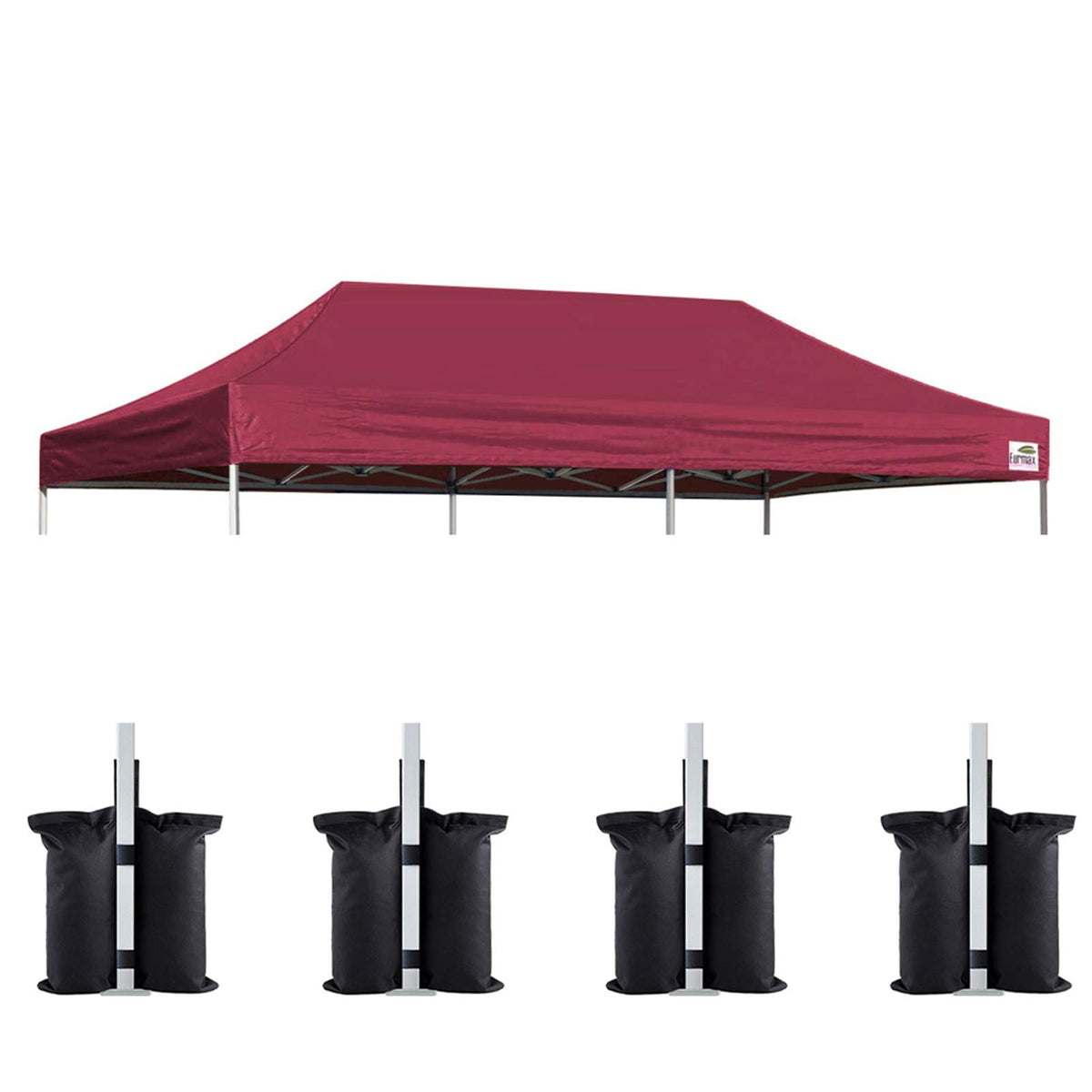 Eurmax Usa 10X20 Pop Up Canopy Replacement Canopy Tent Top Cover, Instant Canopy Top Cover Only, Choose 30 Colors,Bonus 4Pc Pack