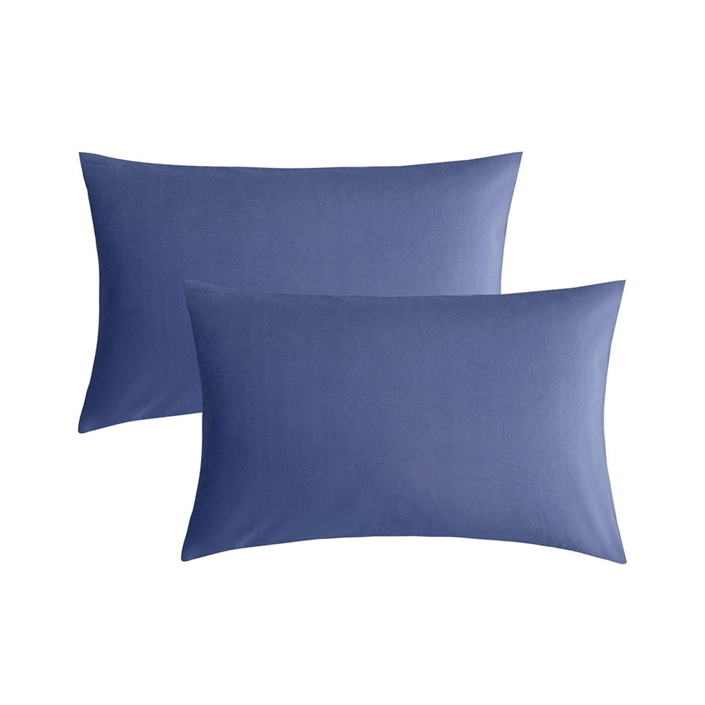 JELLYMONI Pillowcases King Set of 2 Cotton Envelope Pillow Covers Blue 20  36in Bed Pillow Cases 100% Washed Cotton Soft Breatha