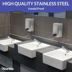 Stardrix Heavy Duty Stainless Steel Wall Mount Soap Dispenser, 1100Ml/37Oz, With Corrosion Proof Lining And Anti-Leak Pump For C