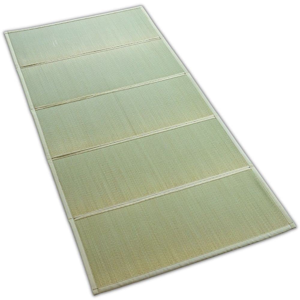 Bjdesign Japanese Tatami Mat (Igusa Mattress), Foldable, Rush Grass, Floor Sleeping Japanese Futon Mattress Meditation Yoga Zen (Twin Xl)