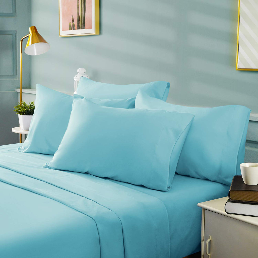 Bysure 6 Pieces Bed Sheets Set(King, Terracotta) - Hotel Luxury Super Soft 1800 Thread Count 100% Microfiber Sheets With Deep Po