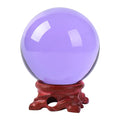 Modaier Purple Crystal Ball 80mm with Wooden Stand and Gift Box for Magic,lensball Photography,Family Decorative,Fortune Teller,