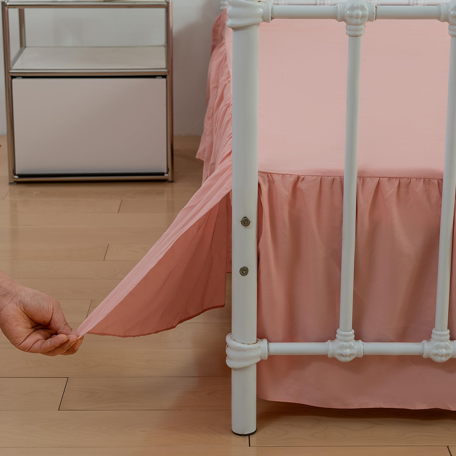 Xuan Dian Bed Skirt Full Size Ruffled Bed Skirts With Split Corners, 14 Inch Drop Dust Ruffle Bed Skirt With Platform, 14 Inch,