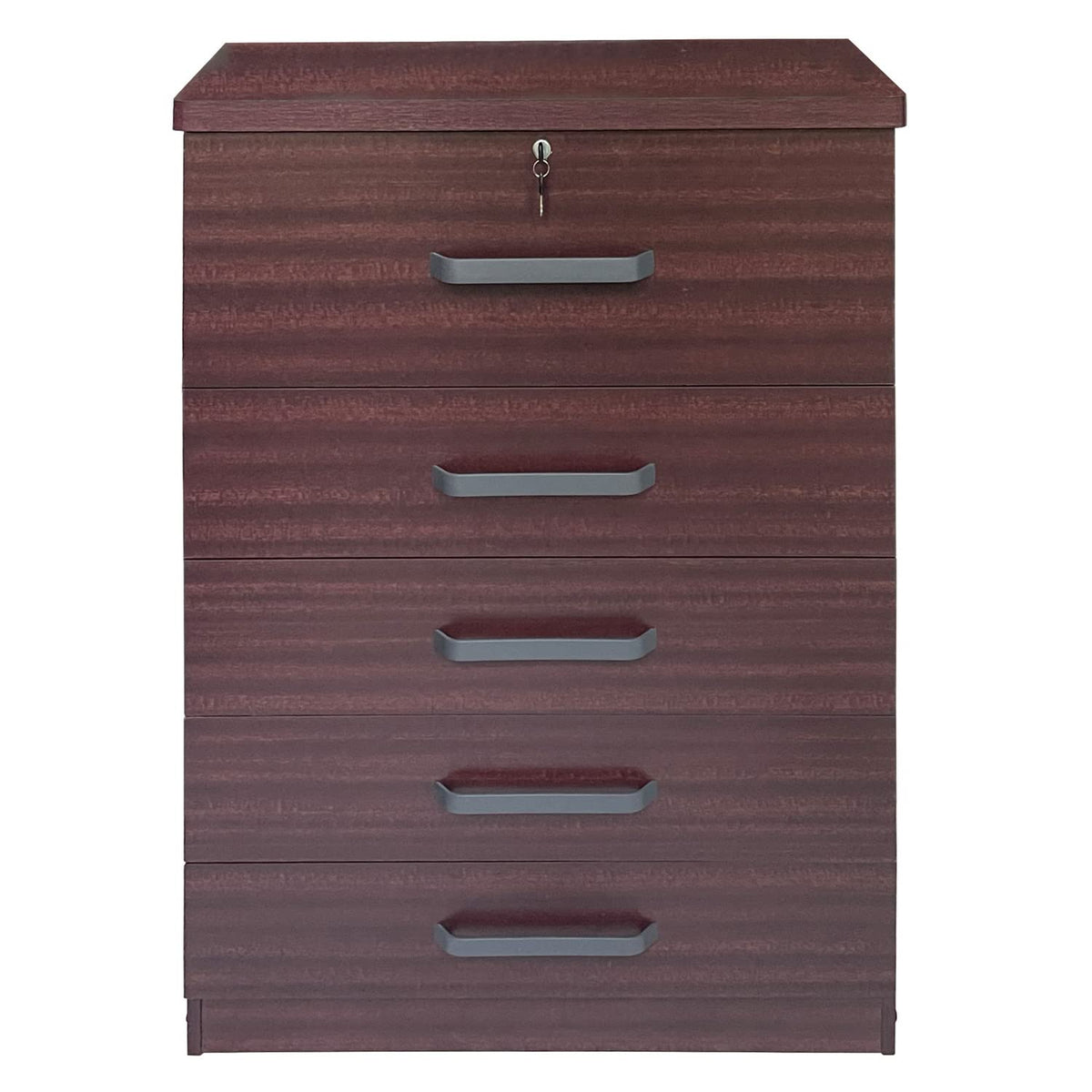 Better Home Products Xia 5 Drawer Chest of Drawers in Mahogany