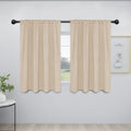 Easy-Going Rod Pocket Blackout Curtains For Bedroom, Room Darkening Window Curtains For Living Room, Thermal Insulated Noise Reduction Solid Window Drapes, 2 Panels(42X45 In, Beige)
