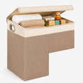 Stair Basket with Lid & Handles for Carpeted & Wooden Stairs, Step Basket