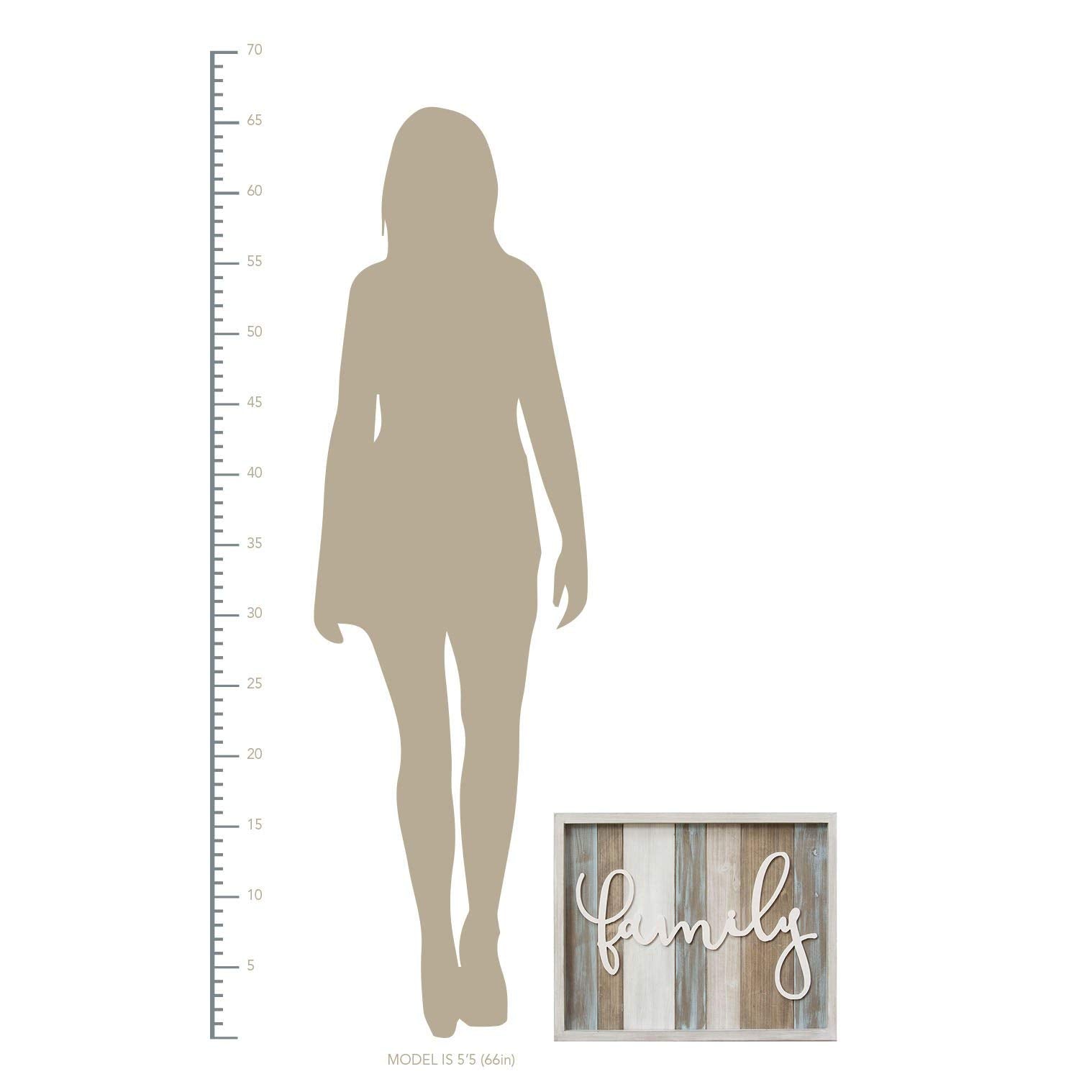 HomeRoots Multi 100% Wood 20' X 1' X 16' Rustic Family Wood Wall Decor