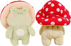 Frog Plushies Toys, 17' Cute Frog Pillow with Mushroom Hat Stuffed Animals, Kawaii Plushies Gift for Kids Girls Adults Valentin