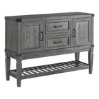 Intercon Foundry 54" Wide Server with 2 Cabinets, 2 Drawers, and Shelf, Brushed Pewter Sideboards