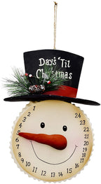 Morning View Metal Snowman Christmas Advent Calendar 24 Days Countdown to Christmas Sign Hanging Snowman Wall Decor Rustic 10X14