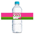 Sweet First Birthday Pink Watermelon Birthday Waterproof Water Bottle Sticker Wrappers, 20 1.75 ' X 8.5 ' Wrap Around Labels B