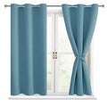 Hiasan Blackout Curtains For Bedroom - Thermal Insulated & Energy Saving Window Curtains For Living Room, 2 Drape Panels Sewn With Tiebacks, Stone Blue, 42 X 54 Inch