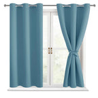 Hiasan Blackout Curtains For Bedroom - Thermal Insulated & Energy Saving Window Curtains For Living Room, 2 Drape Panels Sewn With Tiebacks, Stone Blue, 42 X 54 Inch