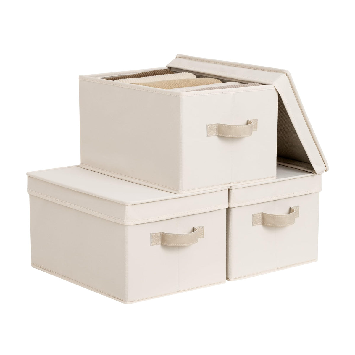 StorageWorks Storage Bins with Lids, Storage Basket with Lid, Closet Bins