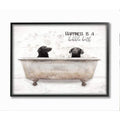 Stupell Industries Animal Bathroom Happiness is a Bubble Bath Dog Quote, Designed by Lori Deiter Wall Art, 11 x 14, Black Framed