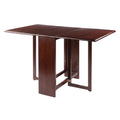 Ergode Clara Double Drop-Leaf Table - Space-Saving, Versatile, Walnut Finish, Solid Wood, Gate-Leg Supports, 47.2" Wide, 29.9" Deep, Console/Sofa Table, Easy Assembly