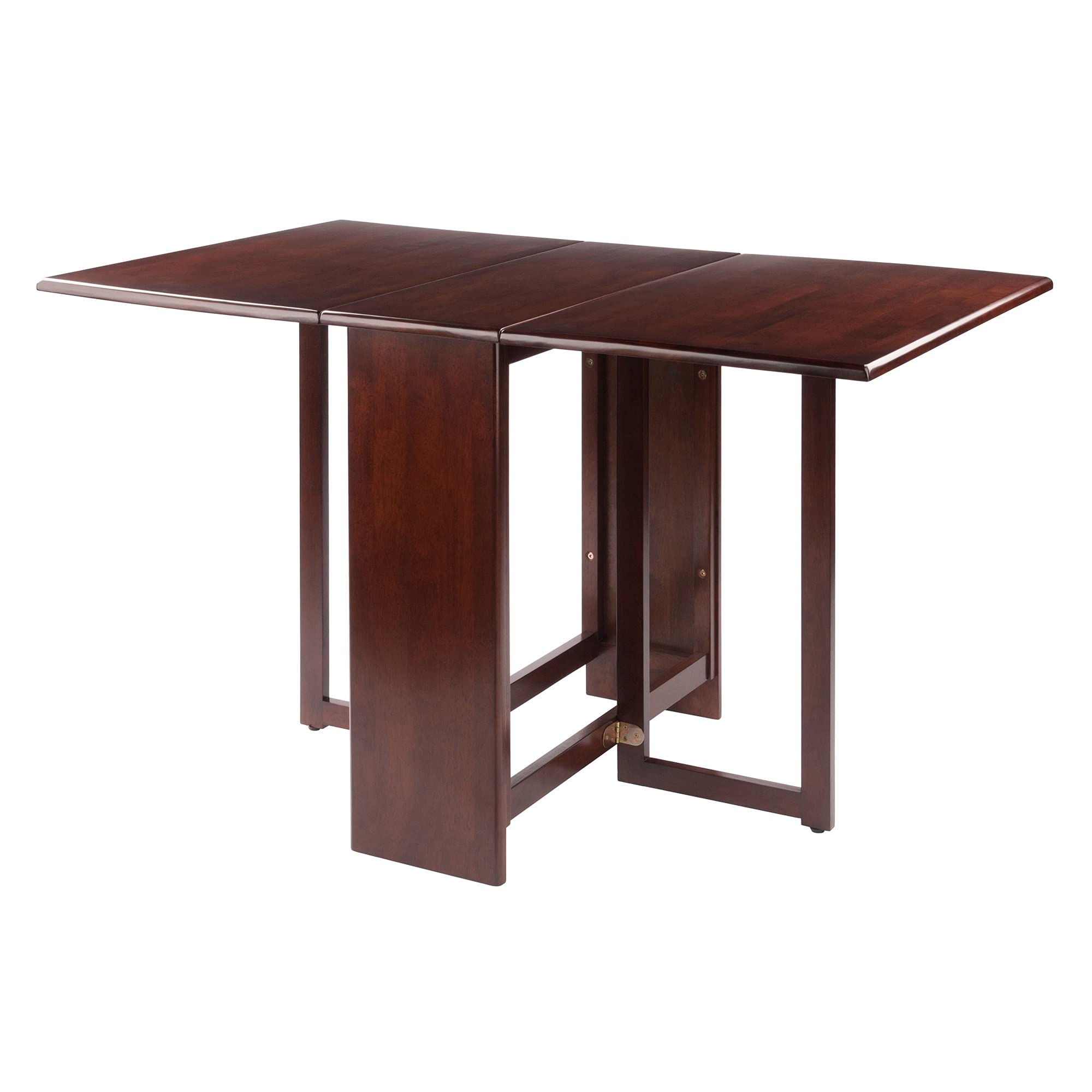 Ergode Clara Double Drop-Leaf Table - Space-Saving, Versatile, Walnut Finish, Solid Wood, Gate-Leg Supports, 47.2" Wide, 29.9" Deep, Console/Sofa Table, Easy Assembly