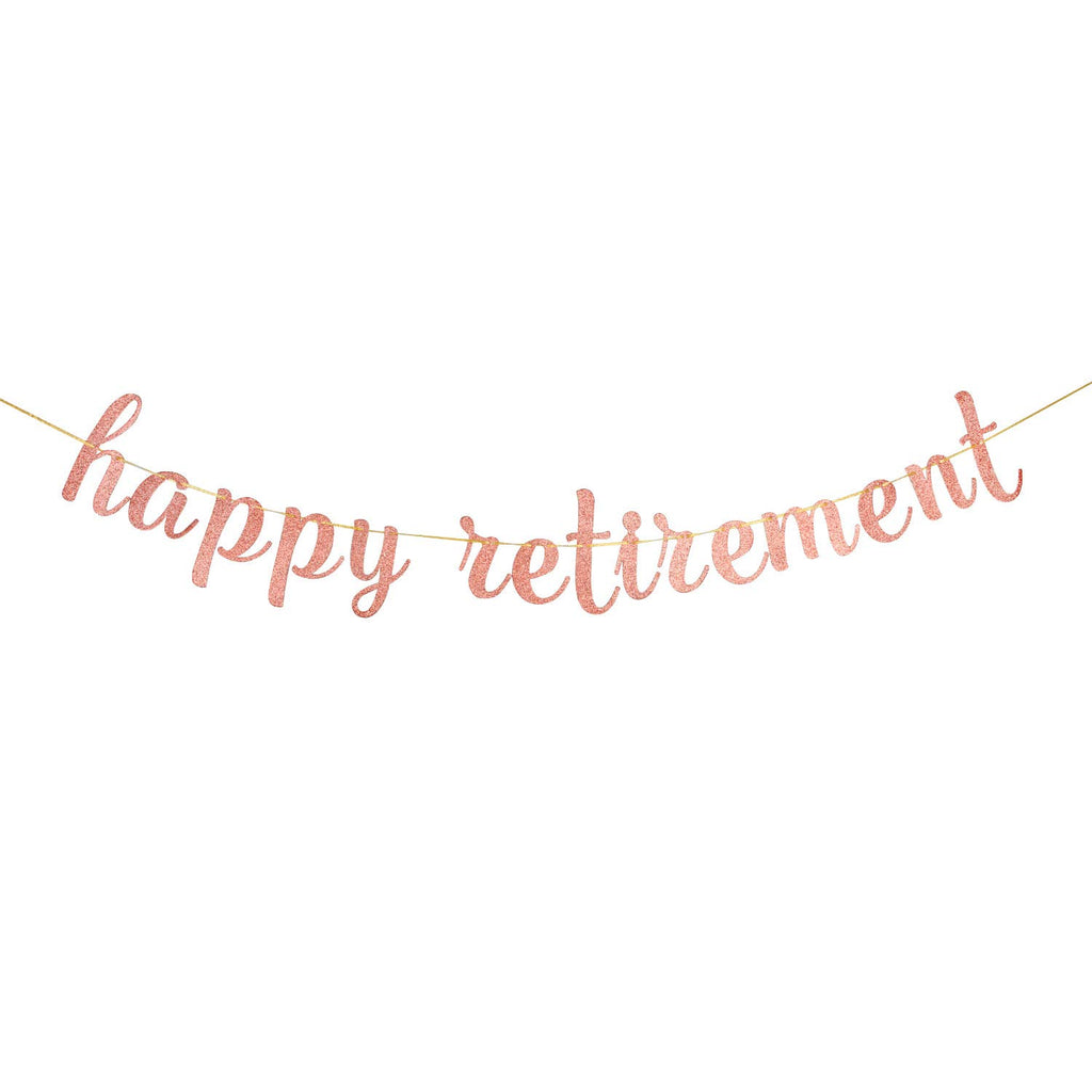 INNORU Glitter Happy Retirement Banner - for Farewell Party Bunting - Leaving Theme - Finally Retiring Party Bunting Decoration 