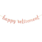 INNORU Glitter Happy Retirement Banner - for Farewell Party Bunting - Leaving Theme - Finally Retiring Party Bunting Decoration 