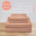 Elegant Comfort Luxurious 4-Piece Silky Satin Sheet Set, Skin And Hair Friendly, Wrinkle, Fade, Stain Resistant With Deep Pockets Fitted Sheet, Cooling Soft Satin Sheet Set, King, Dusty Rose
