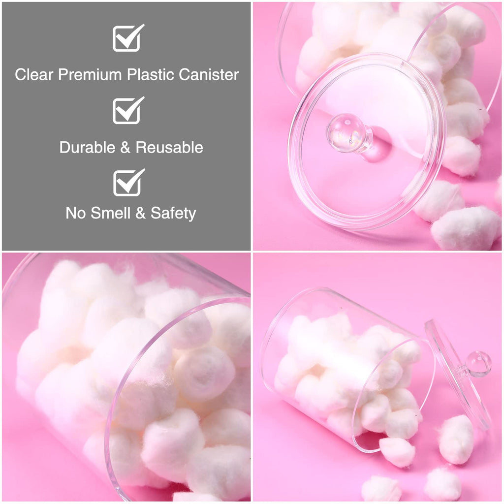 9 Pack Acrylic Holder Dispenser Plastic Apothecary Jars With Lids For Cotton Ball, 10/22/39 Oz Clear Plastic Storage Jars Floss