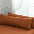 Aormenzy Microfiber Pillow Cases - Body Size Set Of 2-1800 Thread Count Ultra Soft Caramel Pumpkin Pillowcases - Wrinkle Resista