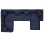 Modway Eei-4386-Nav Saybrook Patio Upholstered Sectional Sofa In Navy, 6-Piece Set