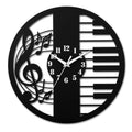 CIGERA 12 Inch Music Wall Clocks with Musical Note and Piano Key Dial, Silent Clock Movement and Battery Operated, Great Decor a