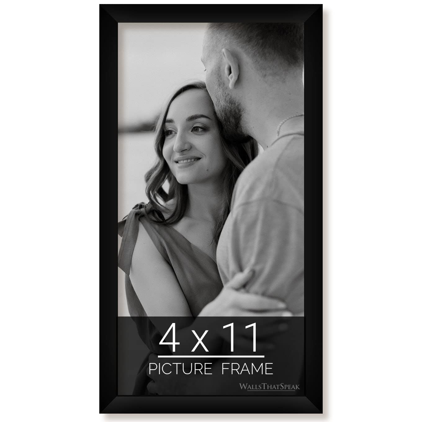 wallsthatspeak 4x11 Black Picture Frame for Puzzles Posters Photos or Artwork