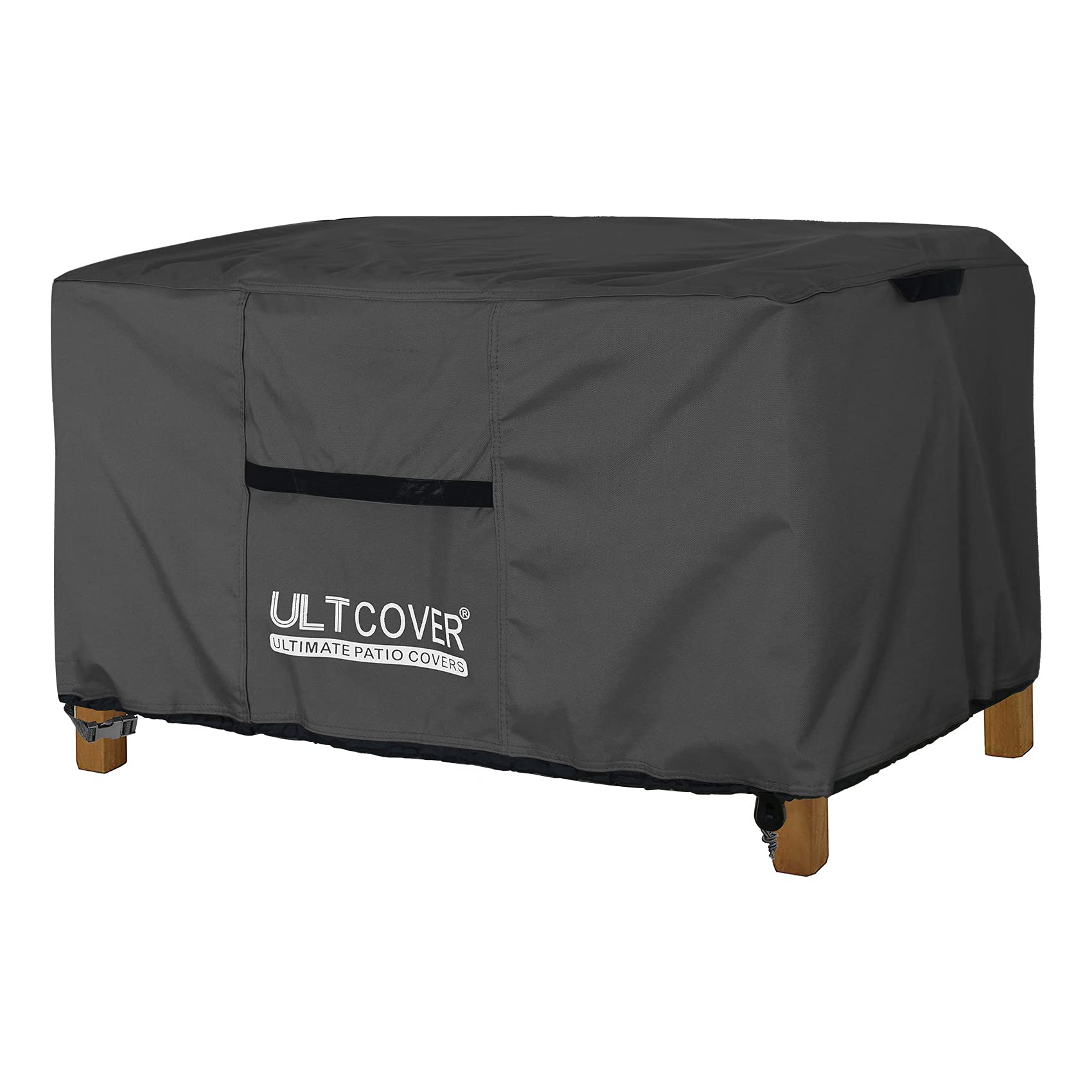 Ultcover Patio Coffee Table Cover, Waterproof Rectangular Outdoor Small Side Table Cover 36X22X18 Inch, Black