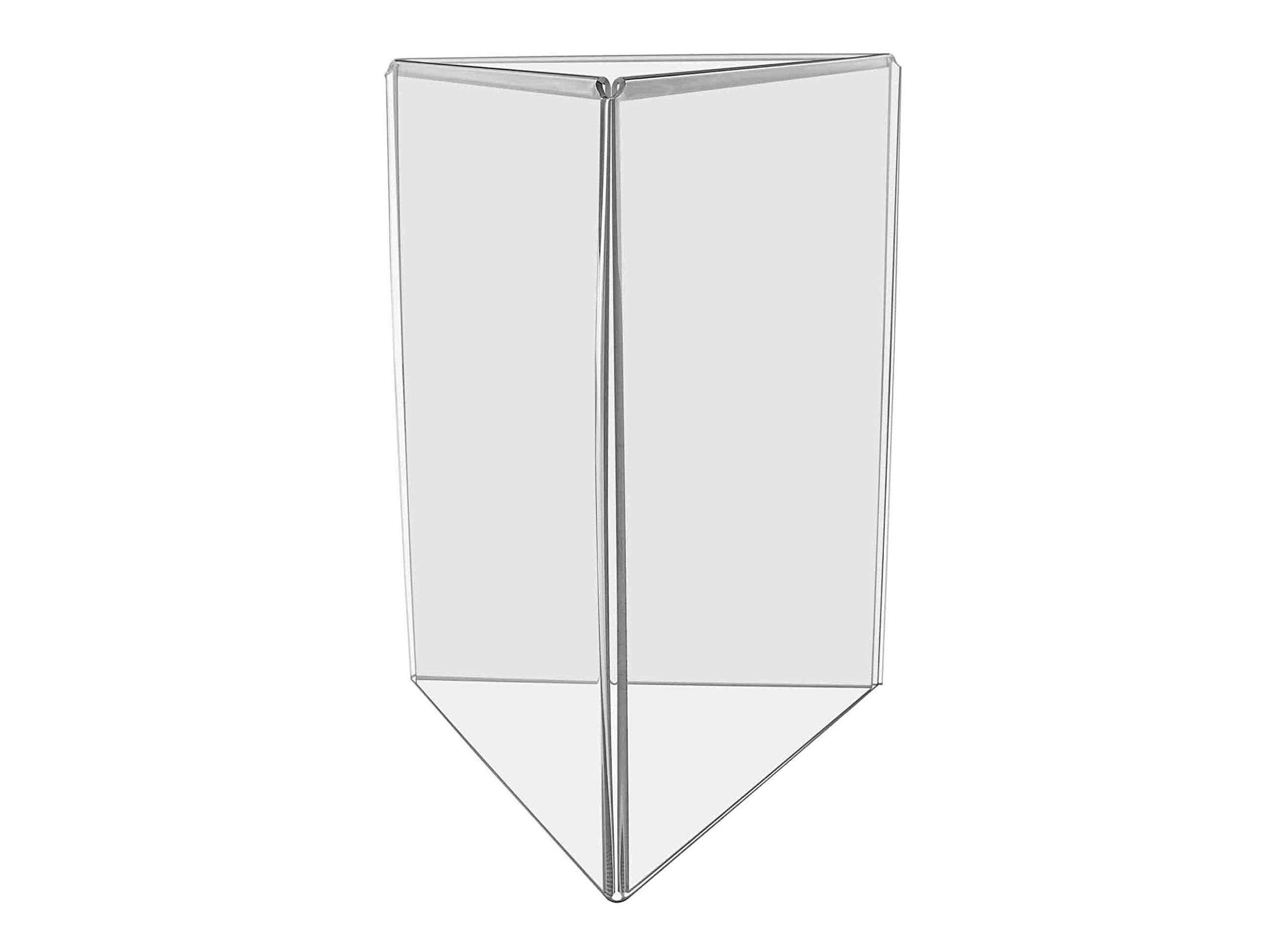Large Sign Holder 3 Sided Triangle Shape Table Tent For 8.5' X 11' Menus Notice Or Advertisements For Tables Counters Or Desks