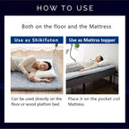 Emoor Foldable Hybrid Futon Mattress, High-Resilience Urethane Foam 150N With Washable Padded Cover, Twin, Tatami Floor Sleeping Mat Pad Topper, Gray