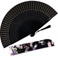 Amajiji Charming Elegant Modern Woman Handmade Bamboo Silk 8.27 (21cm) Folding Pocket Purse Hand Fan (CZT-07)